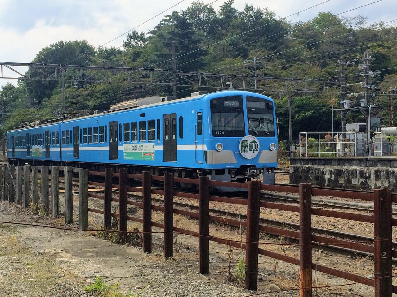 近江鉄道の電車、2020年国勢調査のヘッドマークあり